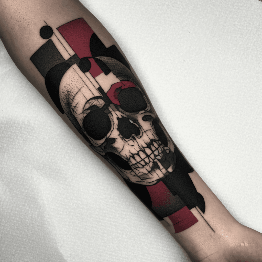 AI生成のスカルのタトゥー画像