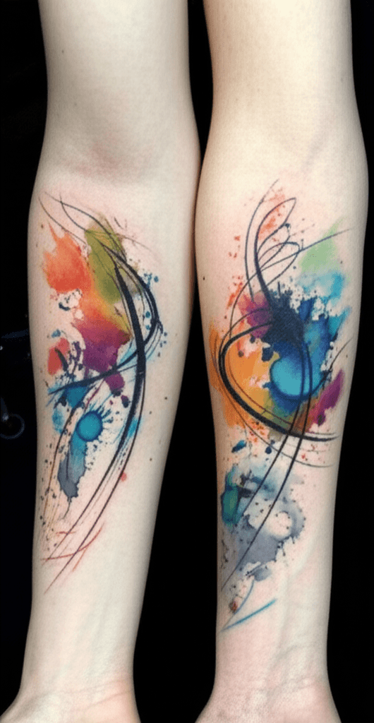 AI生成のインクブラストのタトゥー画像