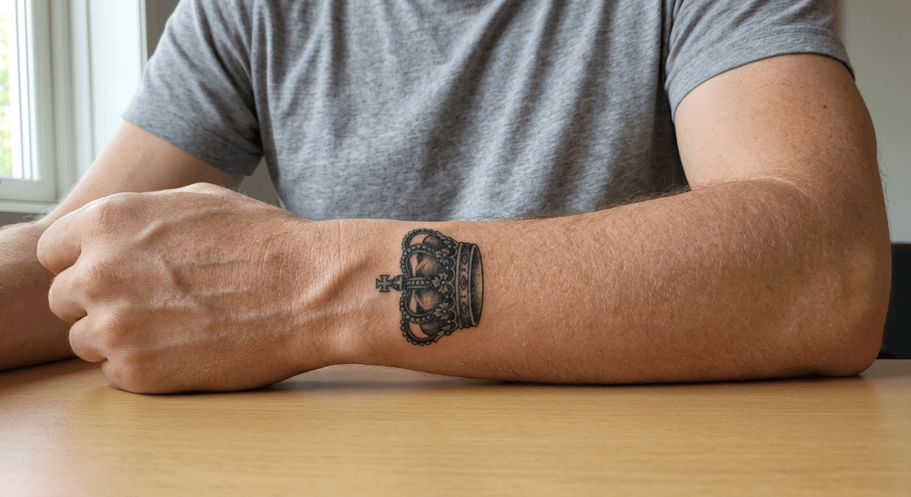 レギュラーの王冠タトゥーの参考例