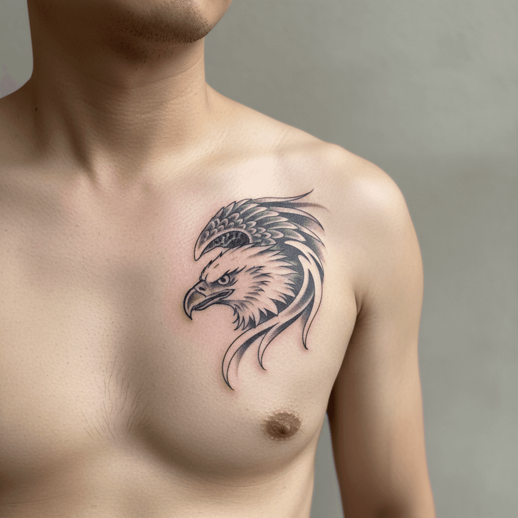 スモールサイズの鷲タトゥーの参考例