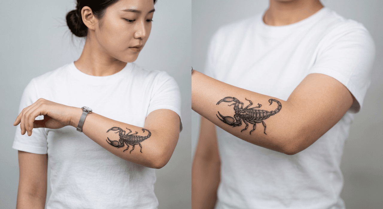 中型のサソリタトゥーの参考例