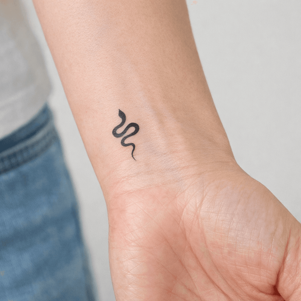 小さめでシンプルの蛇タトゥーの参考例